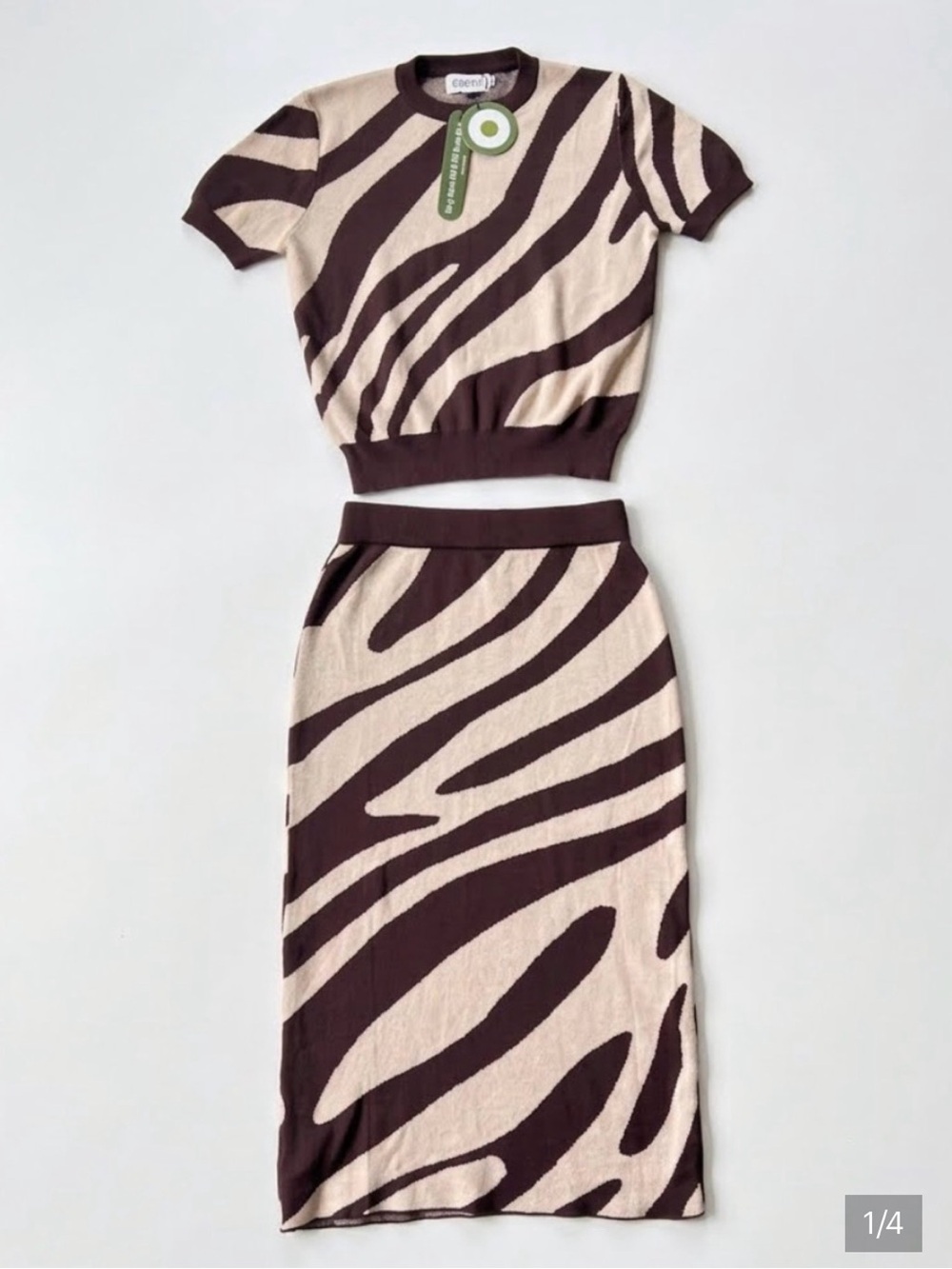 OxKnit Zebra Skirt Set Size XL